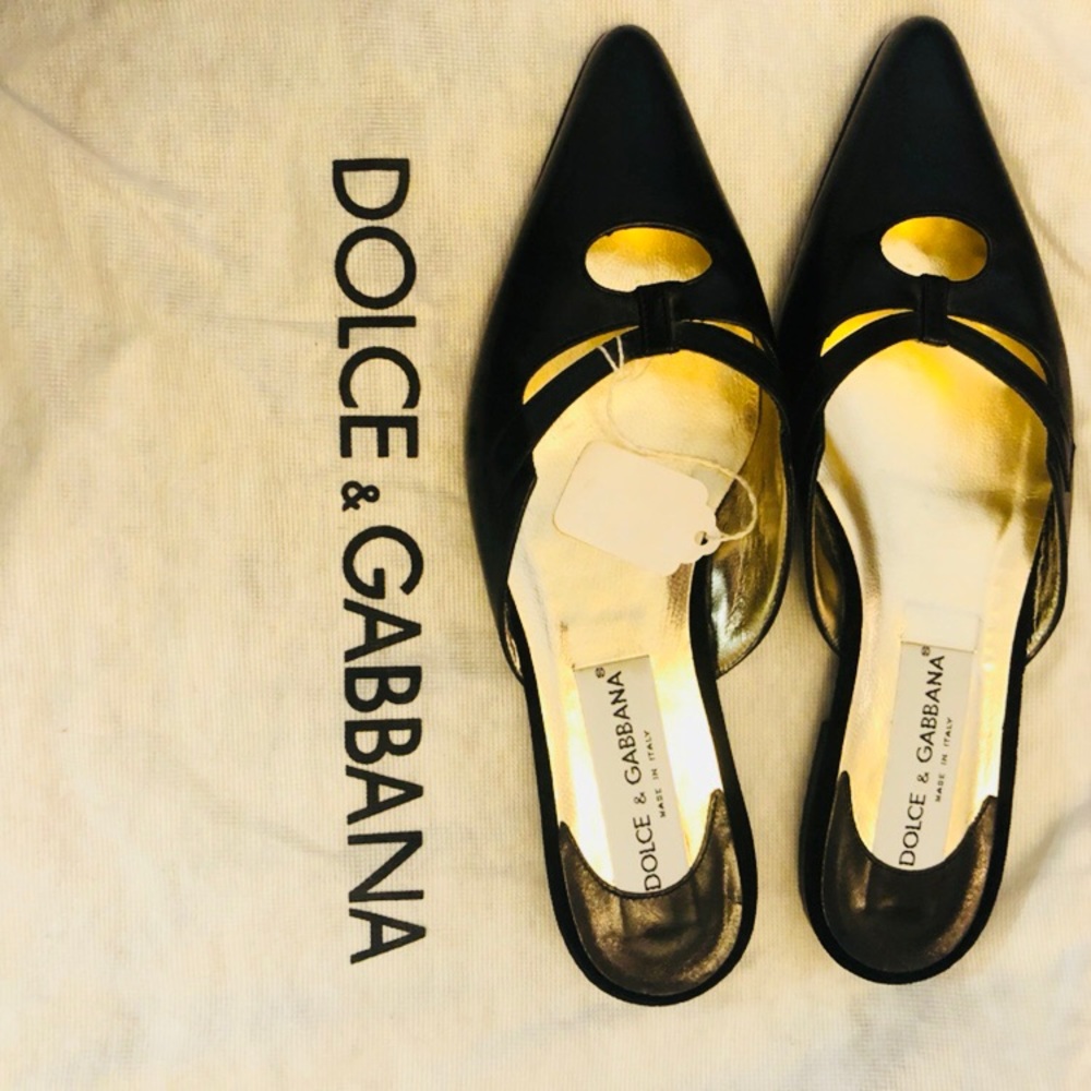 Dolce & Gabbana Leather Black Mule